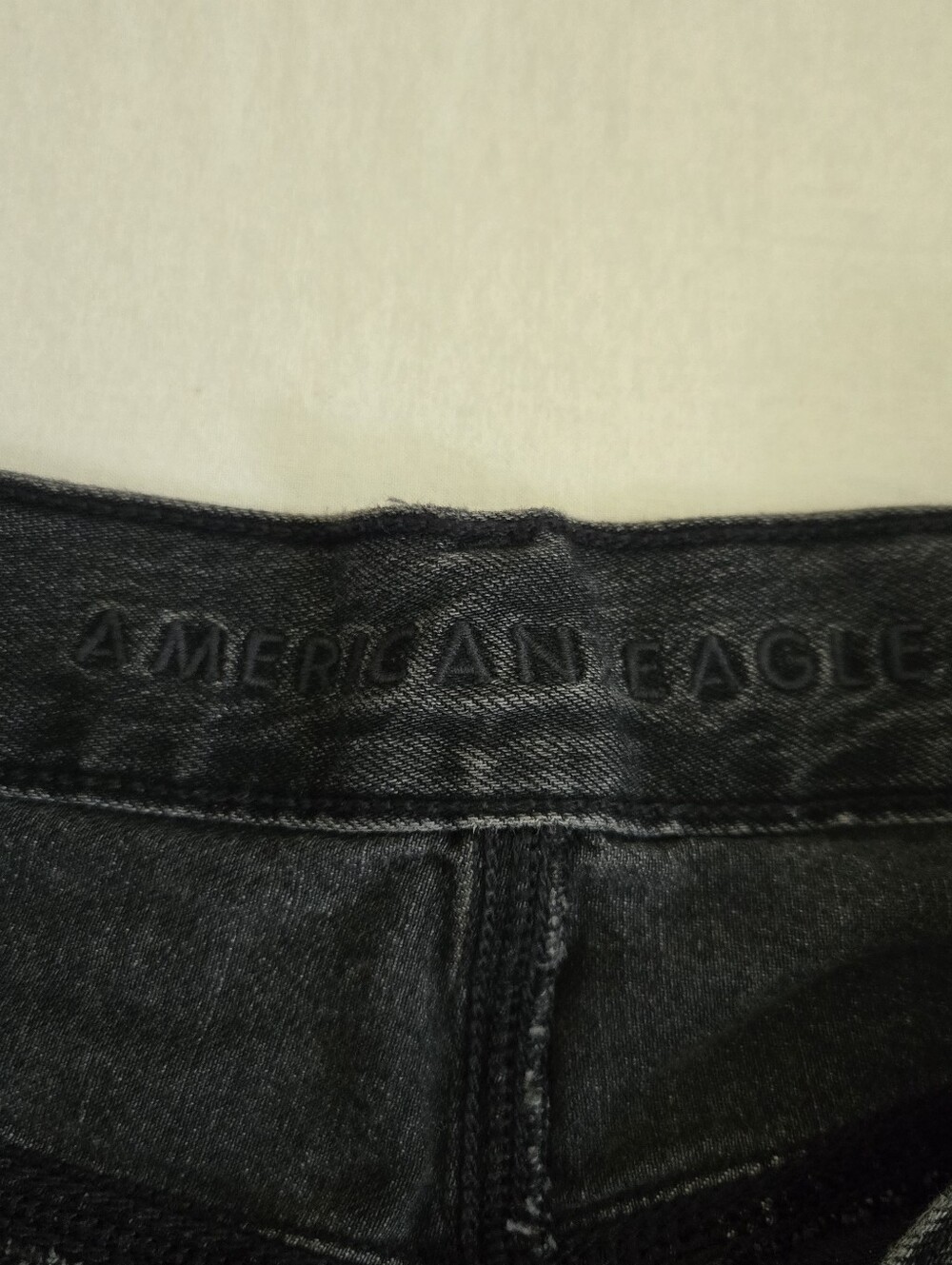 American Eagle Super High Rise Baggy Wide Leg Jeans Cargo Black Size 0 Short - Picture 7 of 12